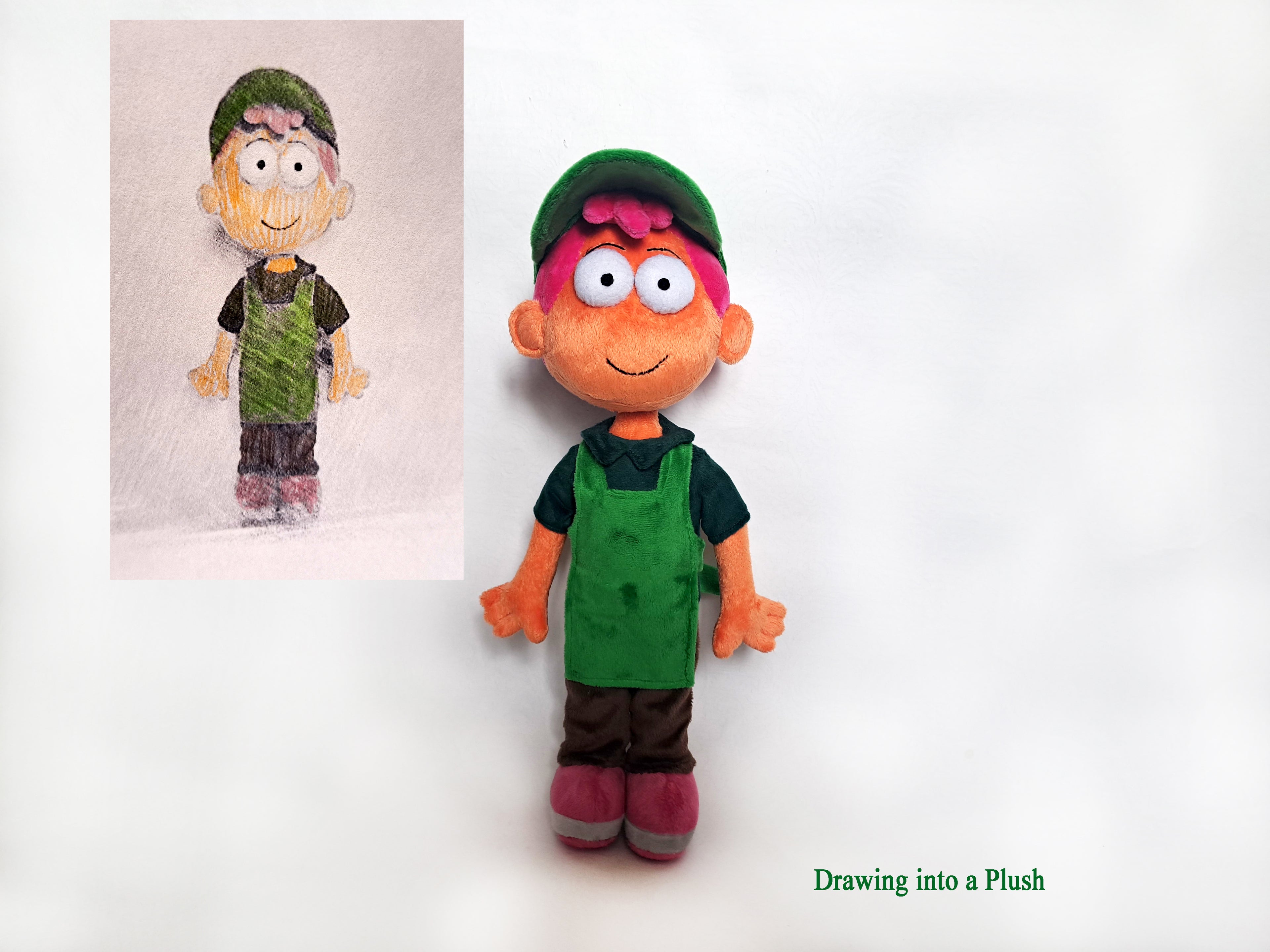 Custom plush from a drawing just like Greg Big City Greens  not offiicial, handmade to order