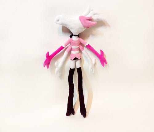 Custom plush from a drawing just like Angel Dust Hasbin Hotel  not offiicial, handmade to order