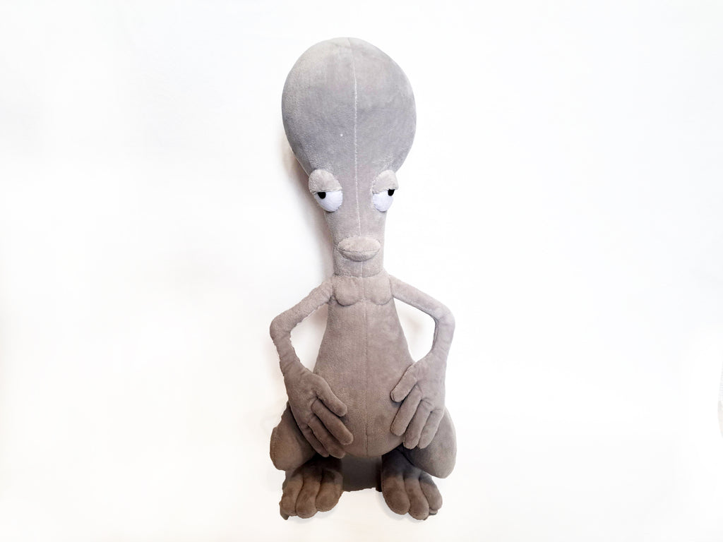 Custom plush from a drawing just like Roger from the American Dad not offiicial, handmade to order