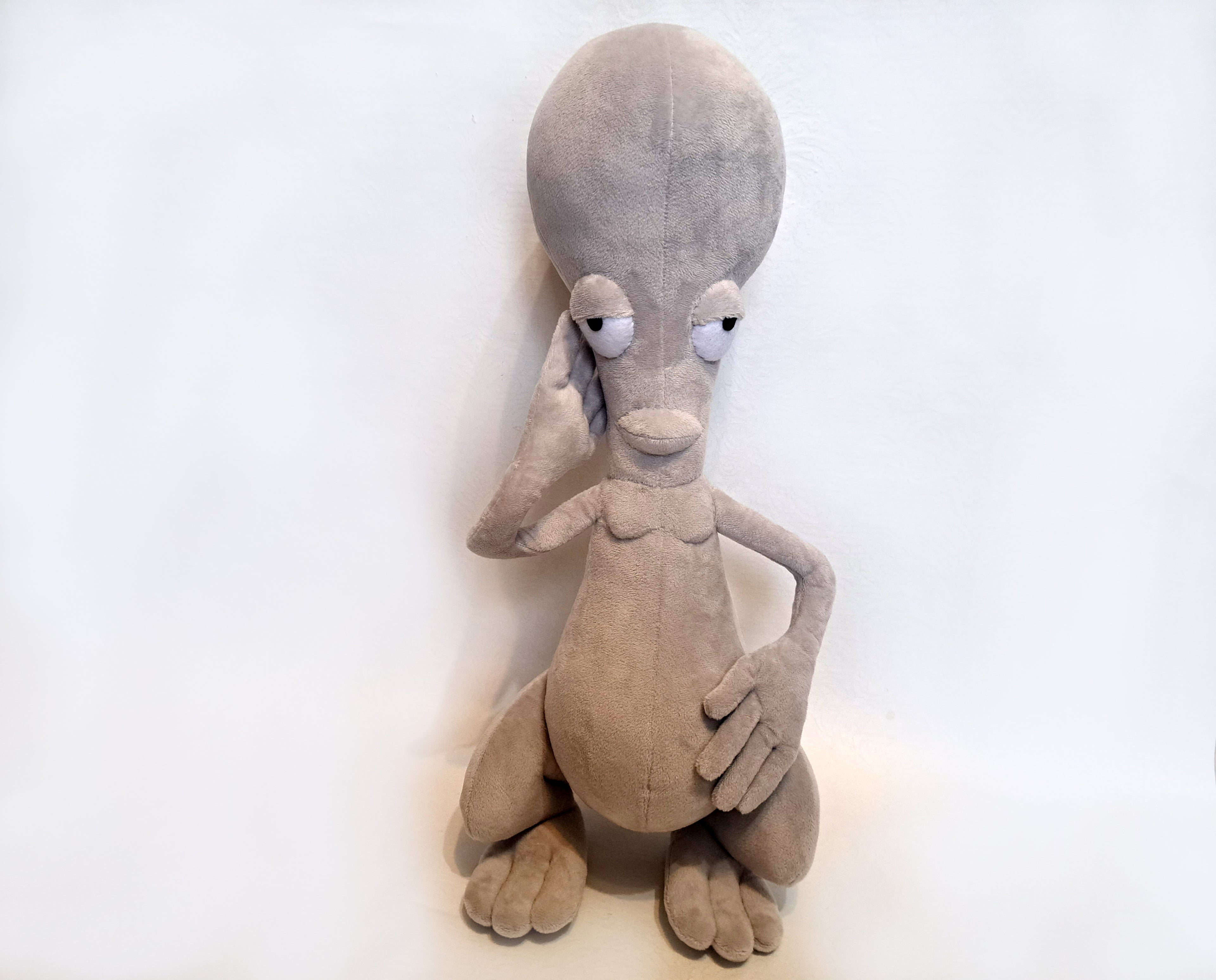 Custom plush from a drawing just like Roger from the American Dad not offiicial, handmade to order