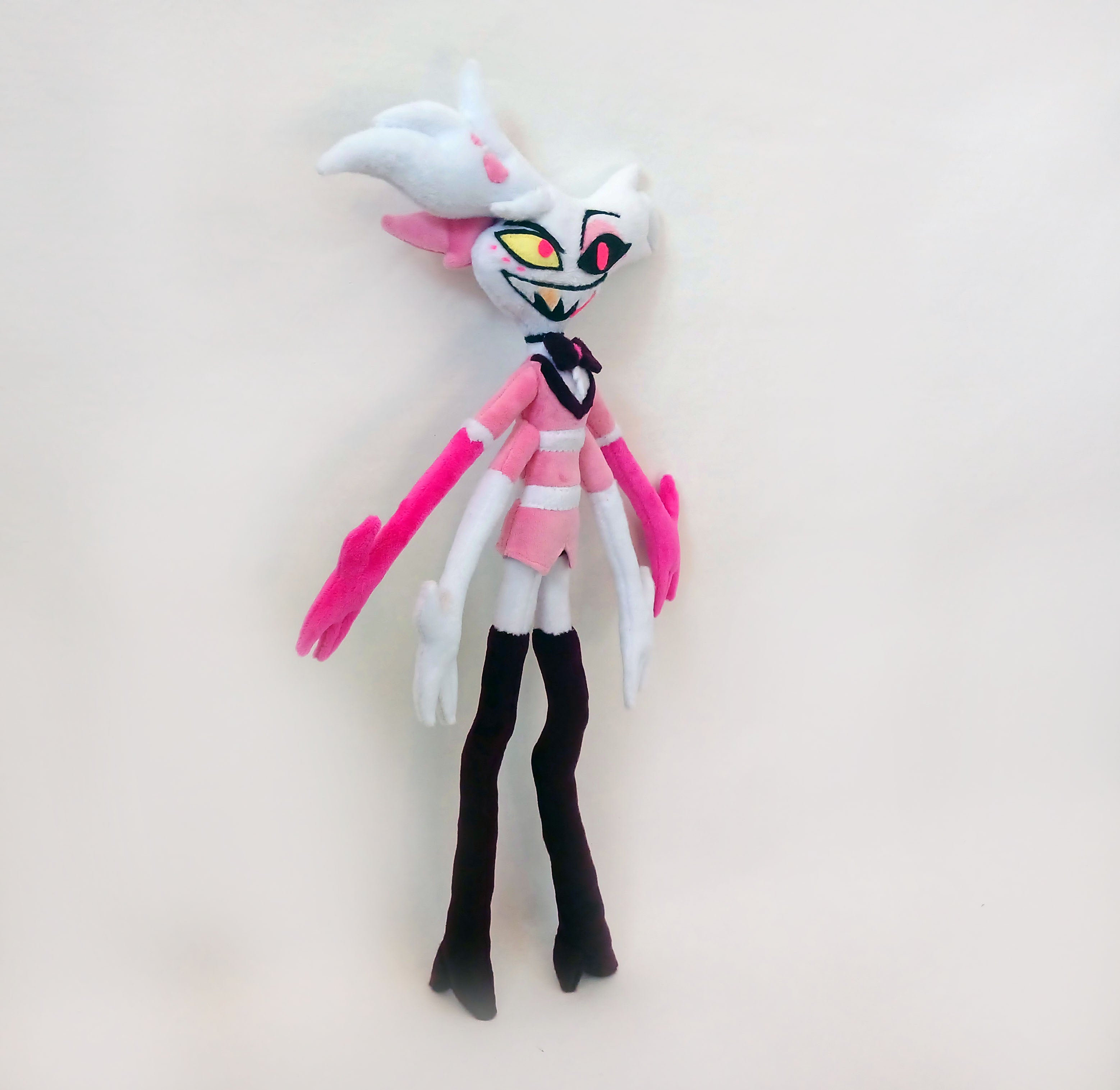 Custom plush from a drawing just like Angel Dust Hasbin Hotel  not offiicial, handmade to order