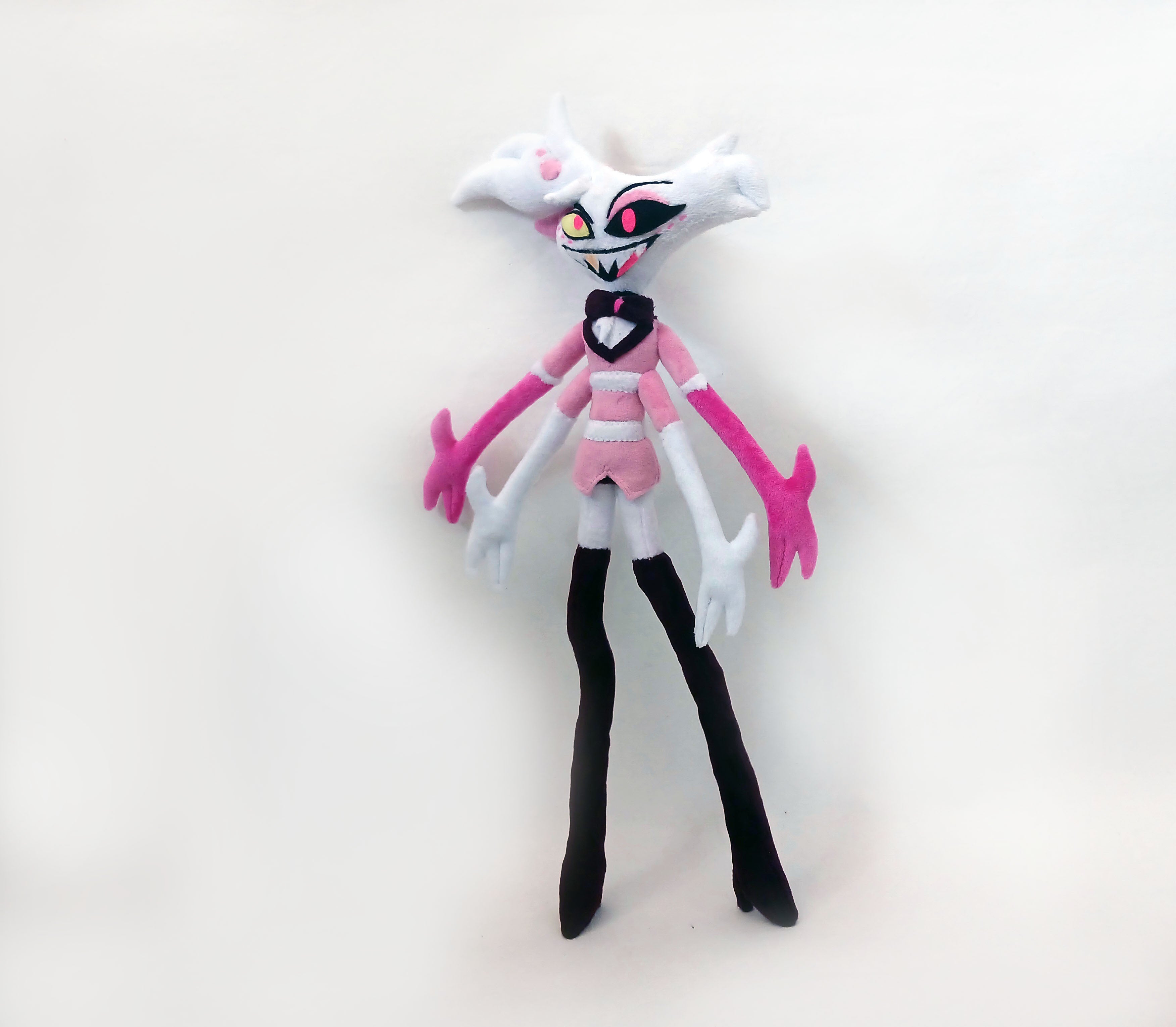 Custom plush from a drawing just like Angel Dust Hasbin Hotel  not offiicial, handmade to order