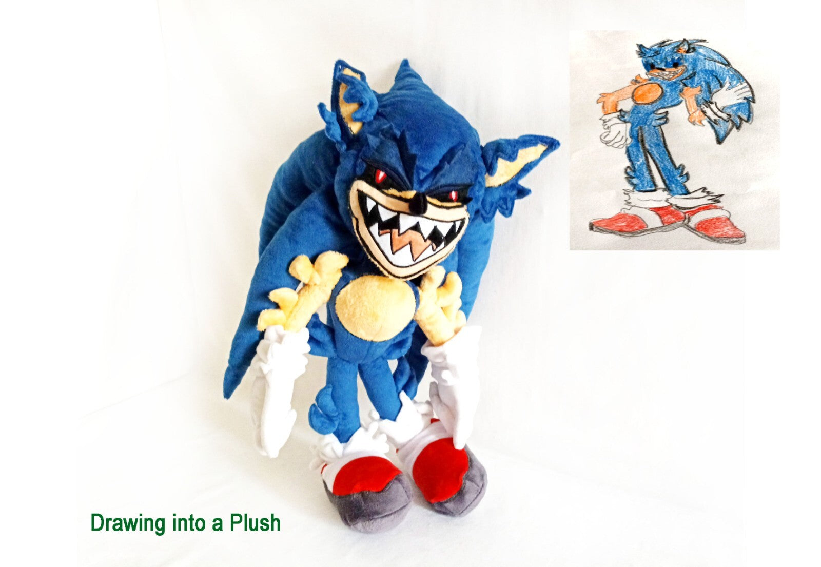 sonic exetior plush inspired, made to order  mak