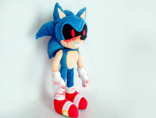 Сustom plush, inspired by the Sonic E X E plush toy, 45 cm /17 inch, minky , mad