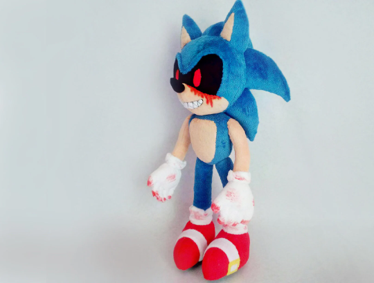 Сustom plush, inspired by the Sonic E X E plush toy, 45 cm /17 inch, minky , mad