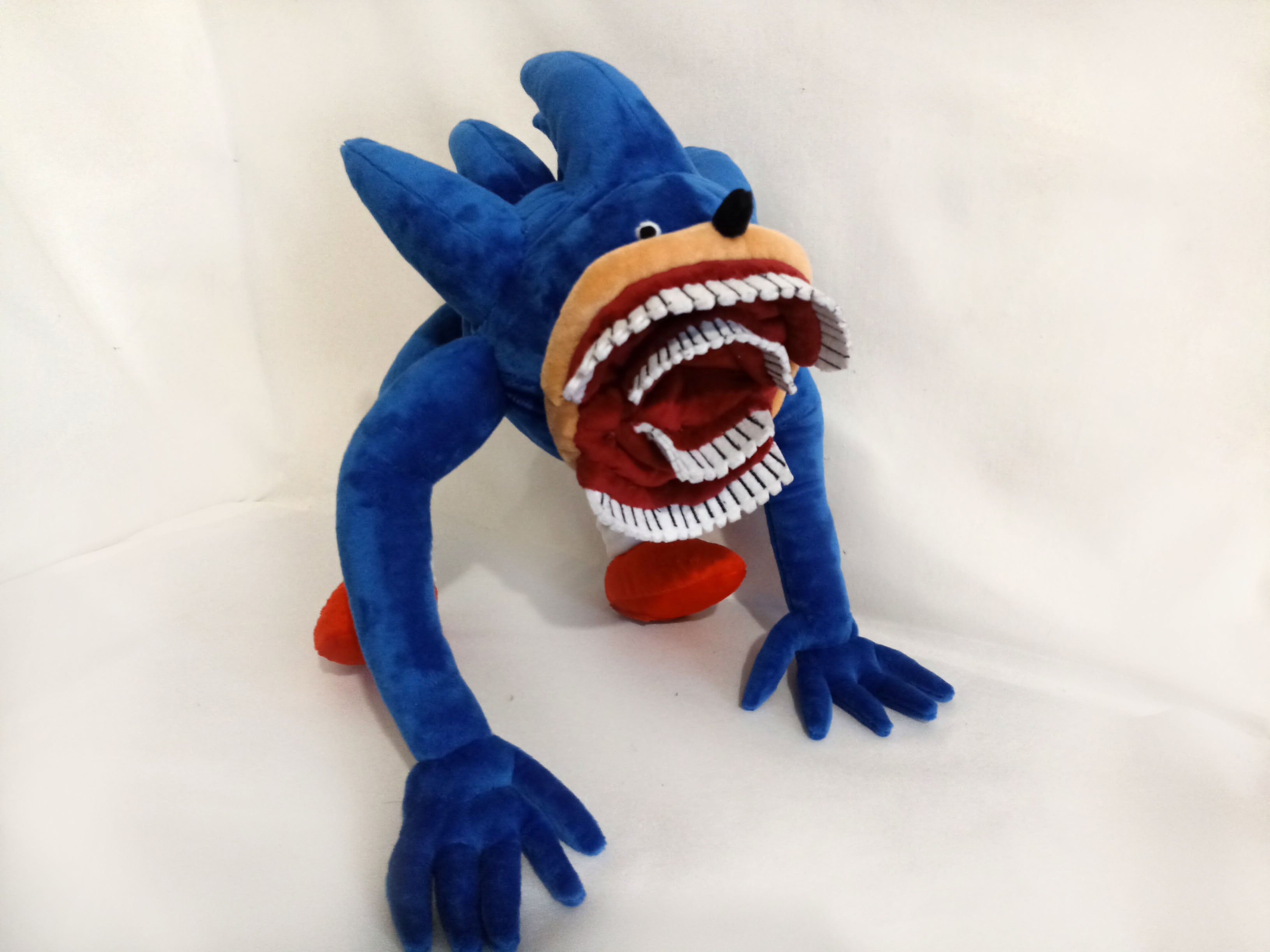 Scary Shark Shin Sonic Custom Plush not offiicial, handmade to order