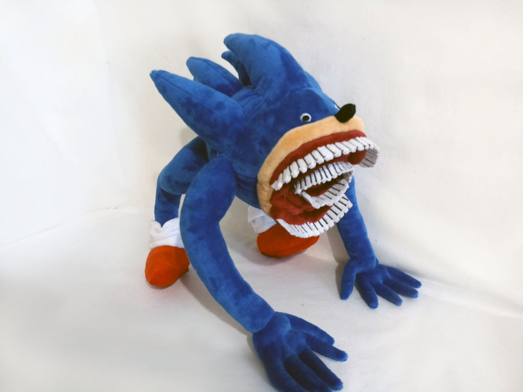 Scary Shark Shin Sonic Custom Plush not offiicial, handmade to order