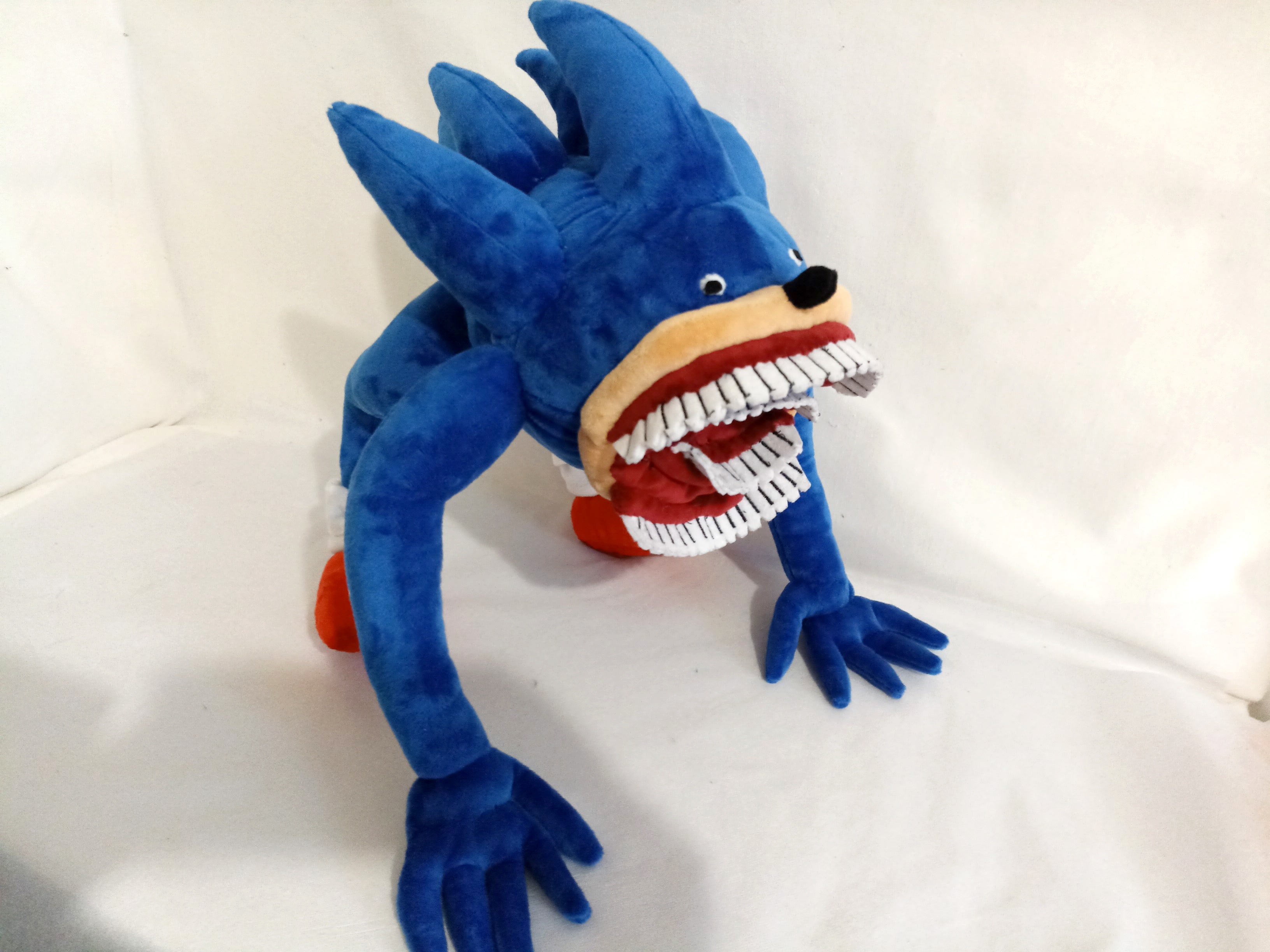 Scary Shark Shin Sonic Custom Plush not offiicial, handmade to order