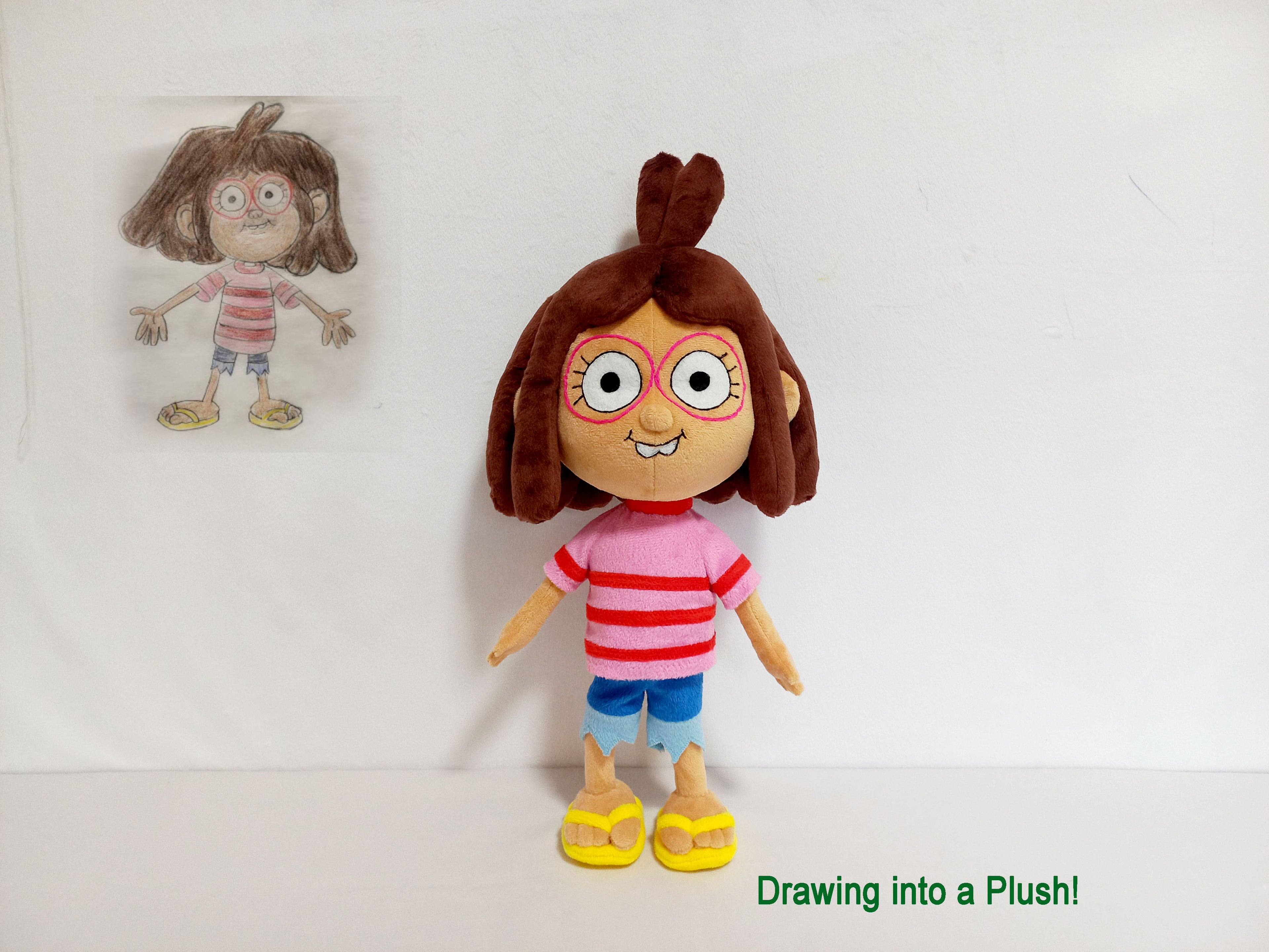 Custom plush from a drawing just like Tater Ramirez Humphrey not offiicial, handmade to order
