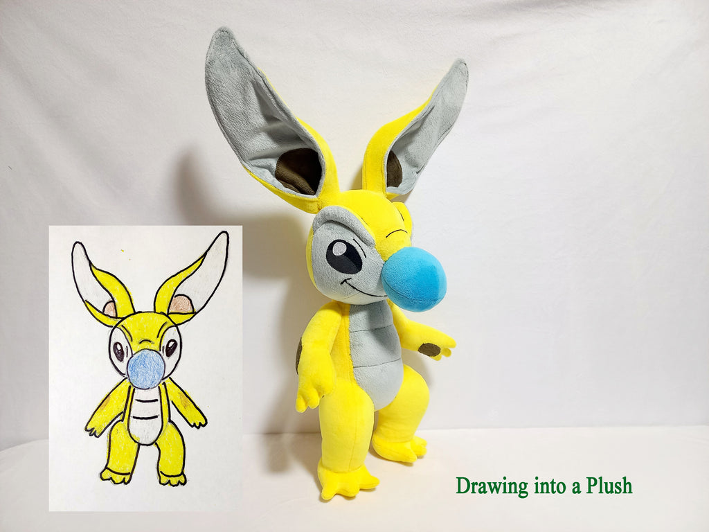 Custom plush from a drawing just like Kingpin Kilo and Stich not offiicial, handmade to order